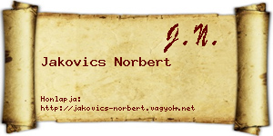 Jakovics Norbert névjegykártya