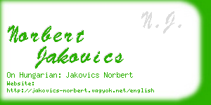 norbert jakovics business card